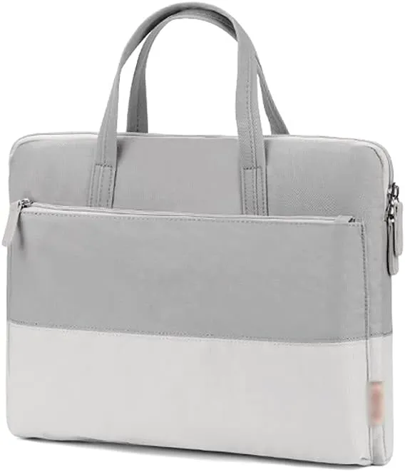 Laptop Bags Laptop Bag Briefcase Tote Bag with Metal Zippers Computer Bag Water Resistant Laptop Case for Business Casual Briefcases (Color : Grey, Size : 14 Inch)