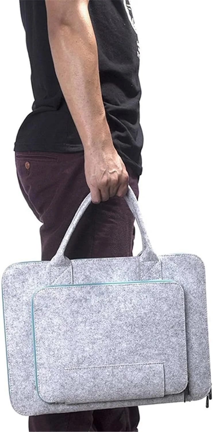 Laptop case Laptop Bag Felt Laptop Sleeve Laptop Bag Handbag with Handle(GrayB,17.3)