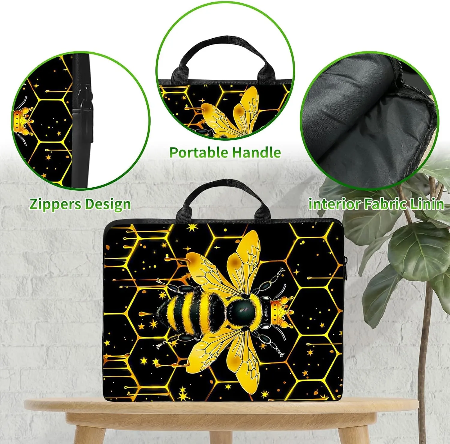 Laptop Shoulder Bag Sleeve Case, Large Capacity Waterproof PU Leather Computer Handbag Suitable for 9.6" 9.7" 10"