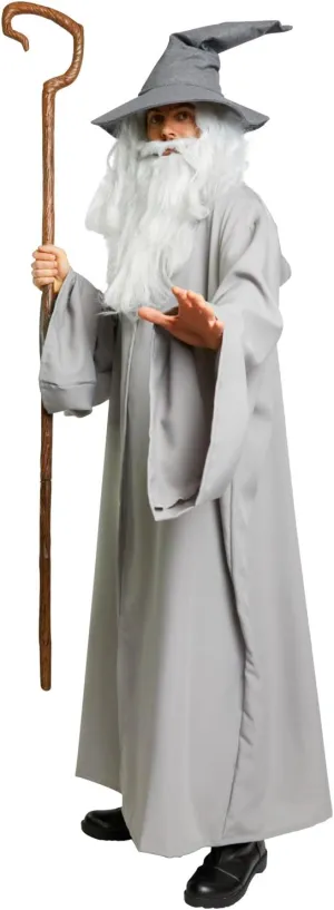 Largemouth Lord of the Rings Hobbit Gandalf Costume Wizard CLOAK Robe Gray Adult