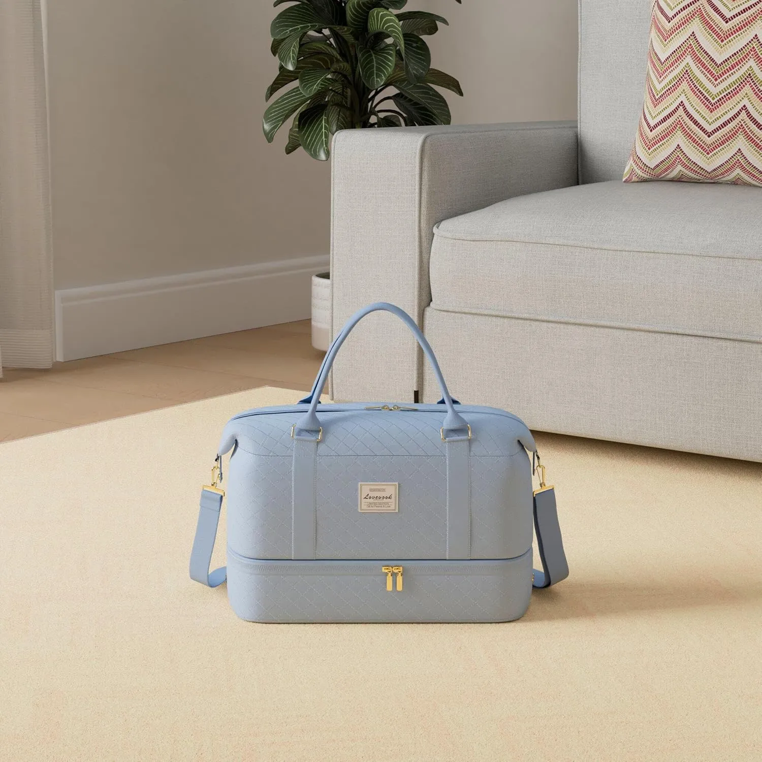 LOVEVOOK Travel Duffle Bag,Weekender Bags for Women with Shoe CompartmentCarry on Overnight Bag with Toiletry Bag,Gym Duffel Bag with Wet Pocket, Hospital Bags for Labor and Delivery