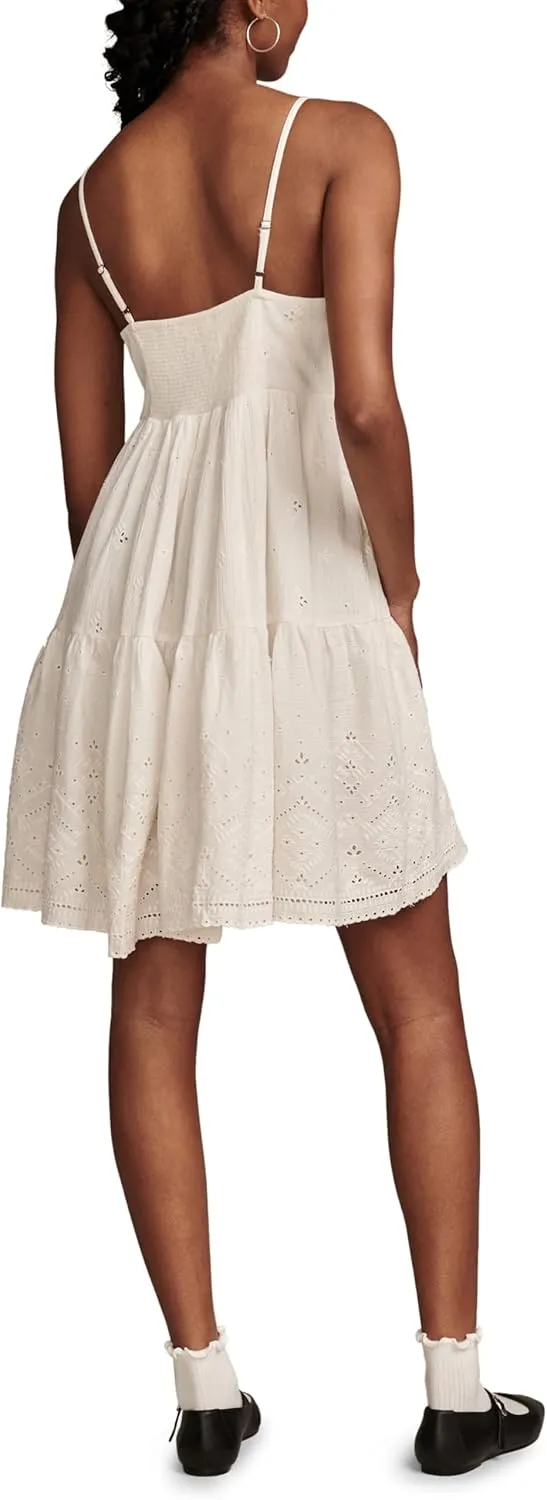 Lucky Brand Women's Pintuck Bodice Tiered Mini