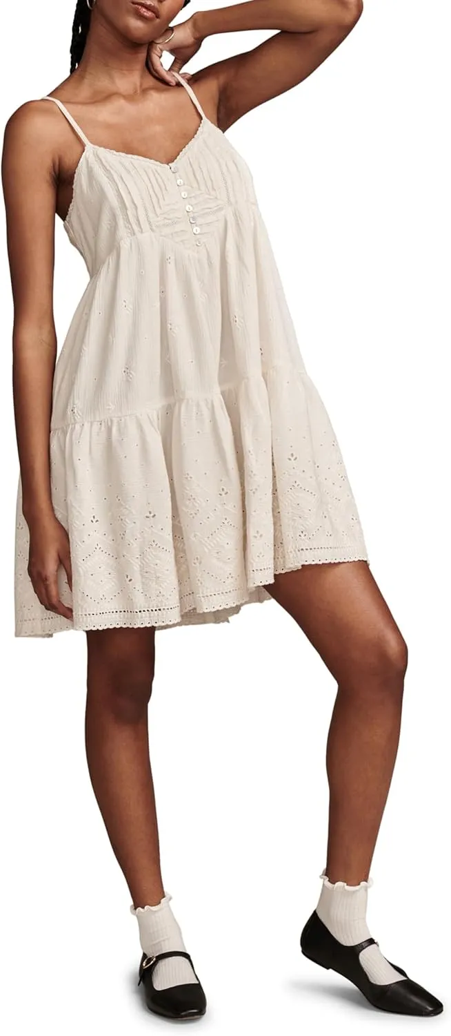 Lucky Brand Women's Pintuck Bodice Tiered Mini