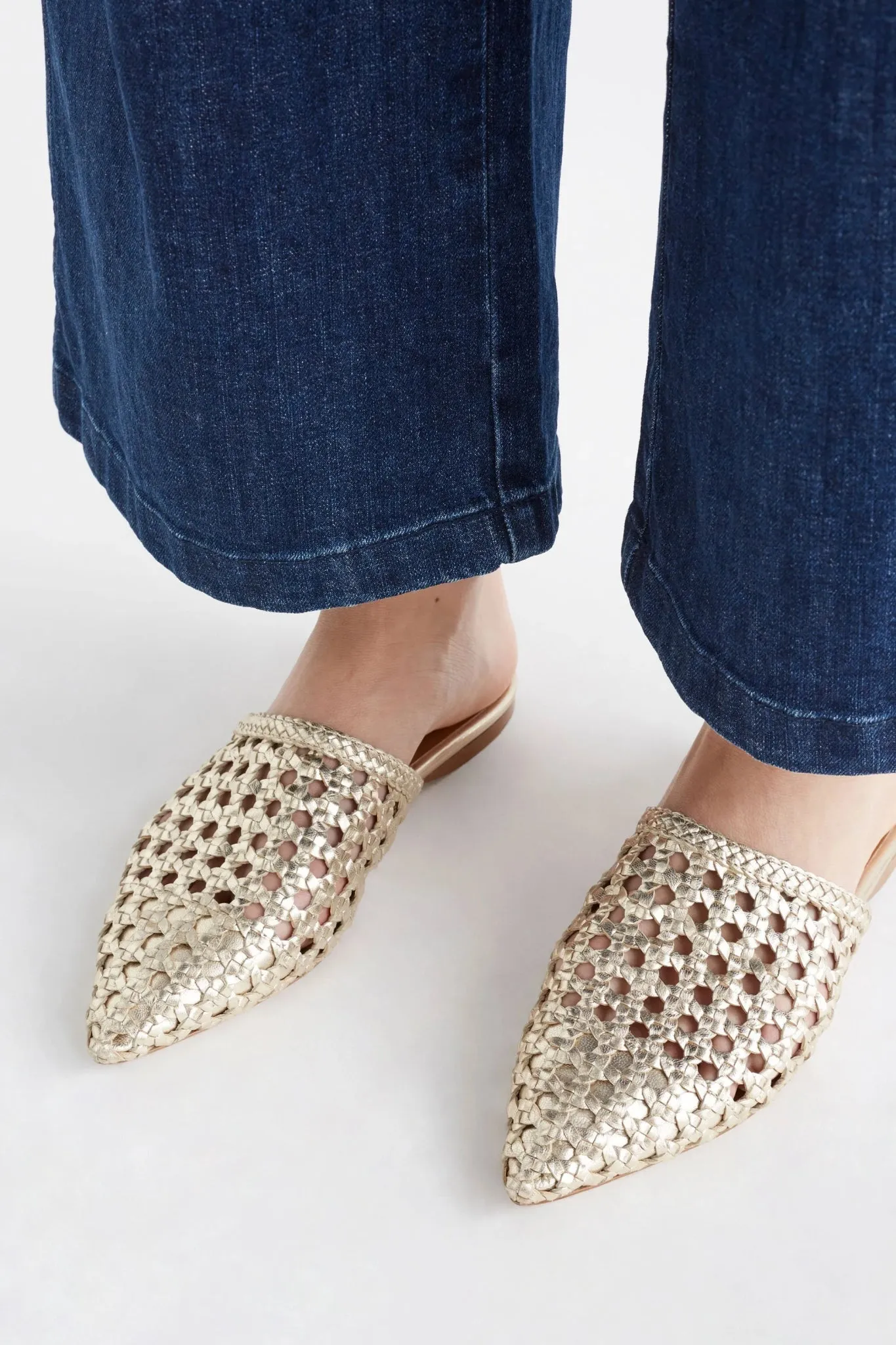 Lyd Gold Leather Mule