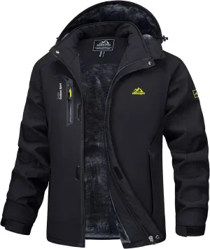 MAGCOMSEN Men's Winter Coats Water Resistant Ski Snow Jacket Warm Fleece Parka Raincoats with Multi-Pockets