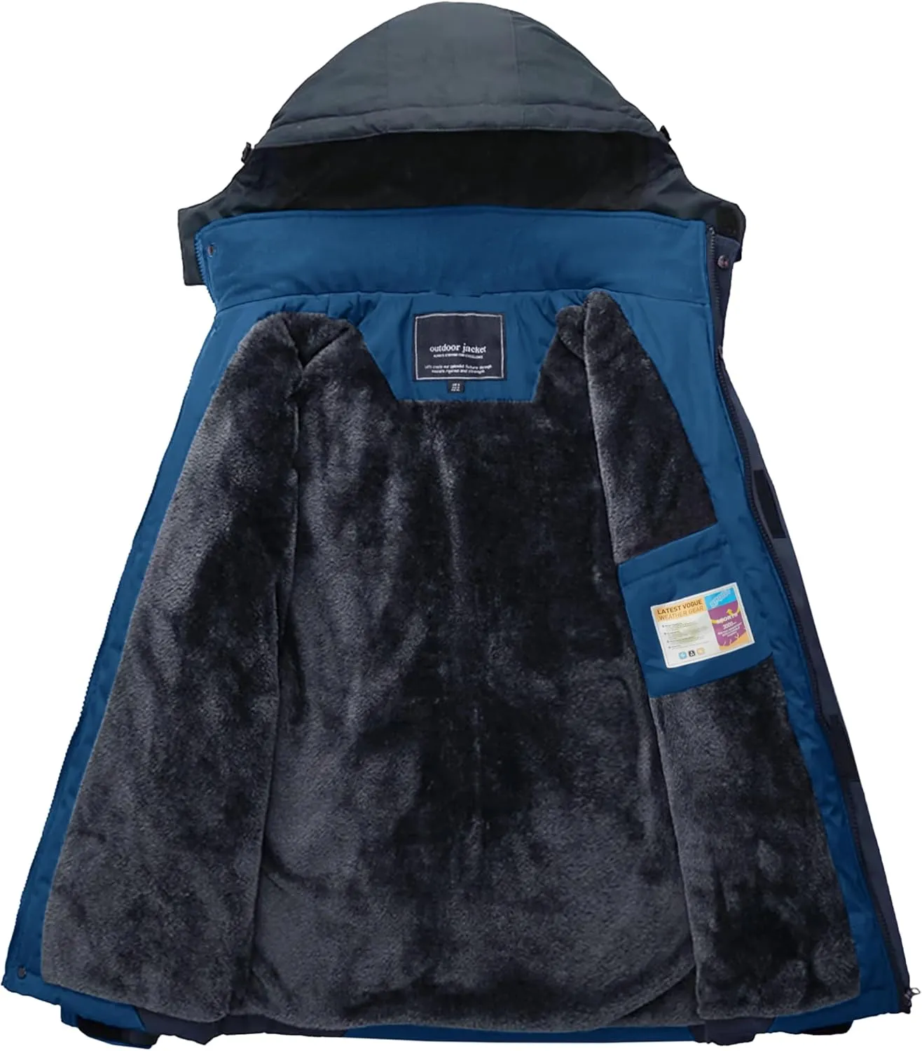 MAGCOMSEN Men's Winter Coats Water Resistant Ski Snow Jacket Warm Fleece Parka Raincoats with Multi-Pockets