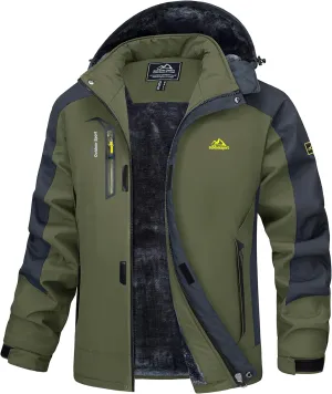 MAGCOMSEN Men's Winter Coats Water Resistant Ski Snow Jacket Warm Fleece Parka Raincoats with Multi-Pockets