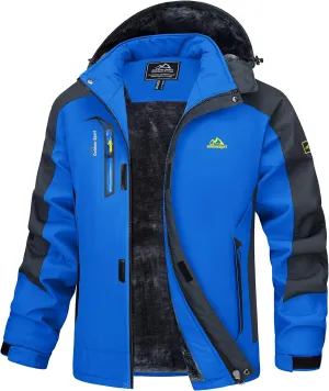 MAGCOMSEN Men's Winter Coats Water Resistant Ski Snow Jacket Warm Fleece Parka Raincoats with Multi-Pockets