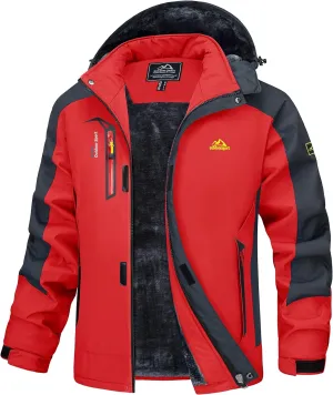 MAGCOMSEN Men's Winter Coats Water Resistant Ski Snow Jacket Warm Fleece Parka Raincoats with Multi-Pockets