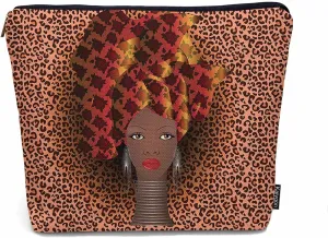 Makeup Bag African Woman, Black African Woman Rose Turban Leopard Print Makeup Bags Travel Cosmetic Bags Toiletry Makeup Organizer Pencil Pouch Cosmetic Bag For Owners Lady Birthday Gifts