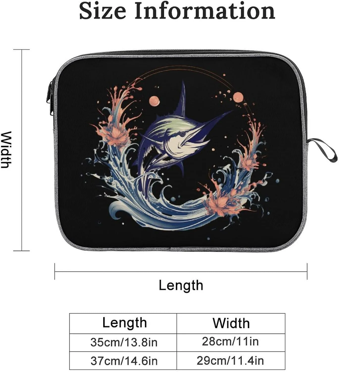 Marlin Fish Laptop Case Notebook Case Laptop Sleeve Bag Computer Bag Briefcase Carrying Cover 14inch