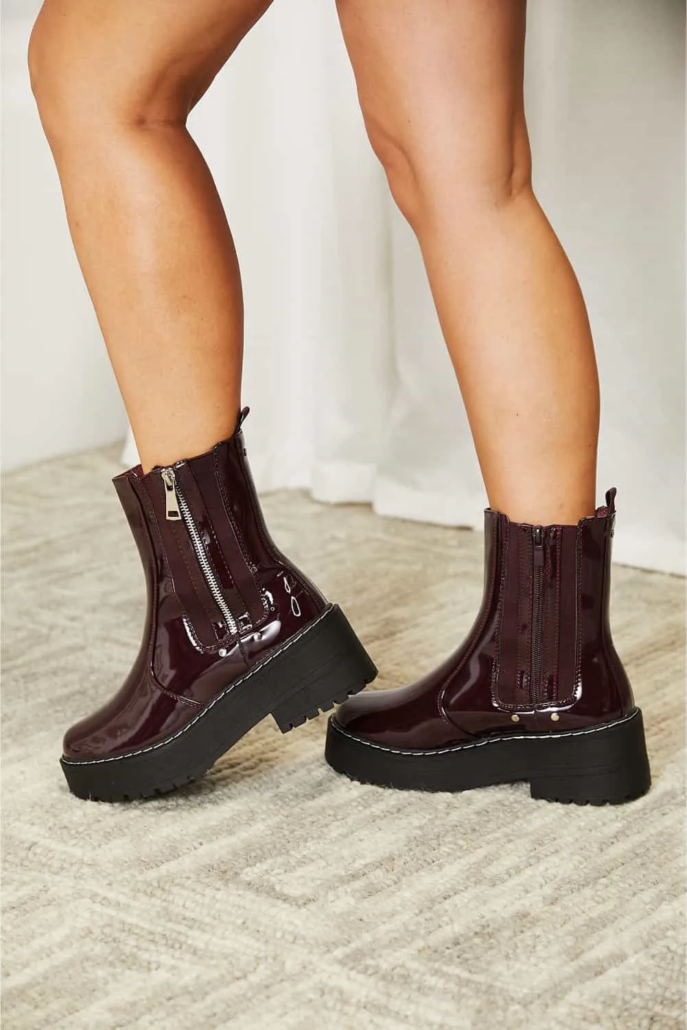 May She Rise Side Zip Platform Boots