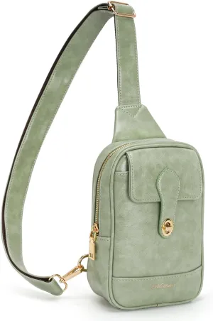 MEITRUE Small Sling Bag for Women Crossbody Bag Vegan Leather Sling Fanny Pack Cell Phone Purse with Adjustable Guitar Strap