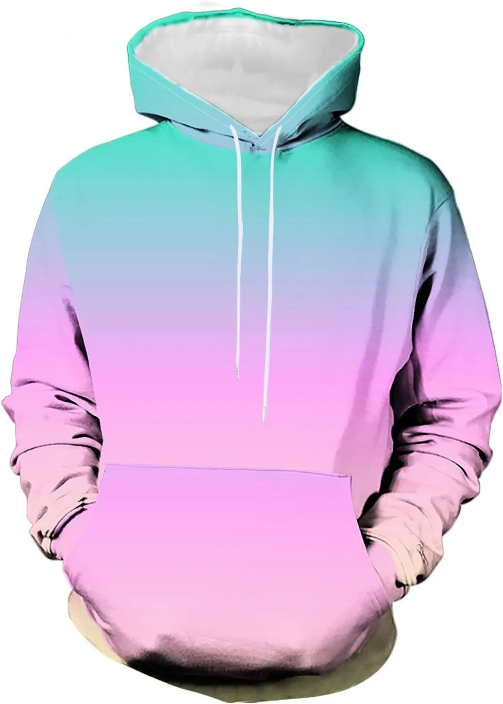 Men Casual Fashion Hooded Sweatshirts Round Neck Print Pullover Long Sleeve Tops Sweatshirt, 2024 Tall and Big Mens