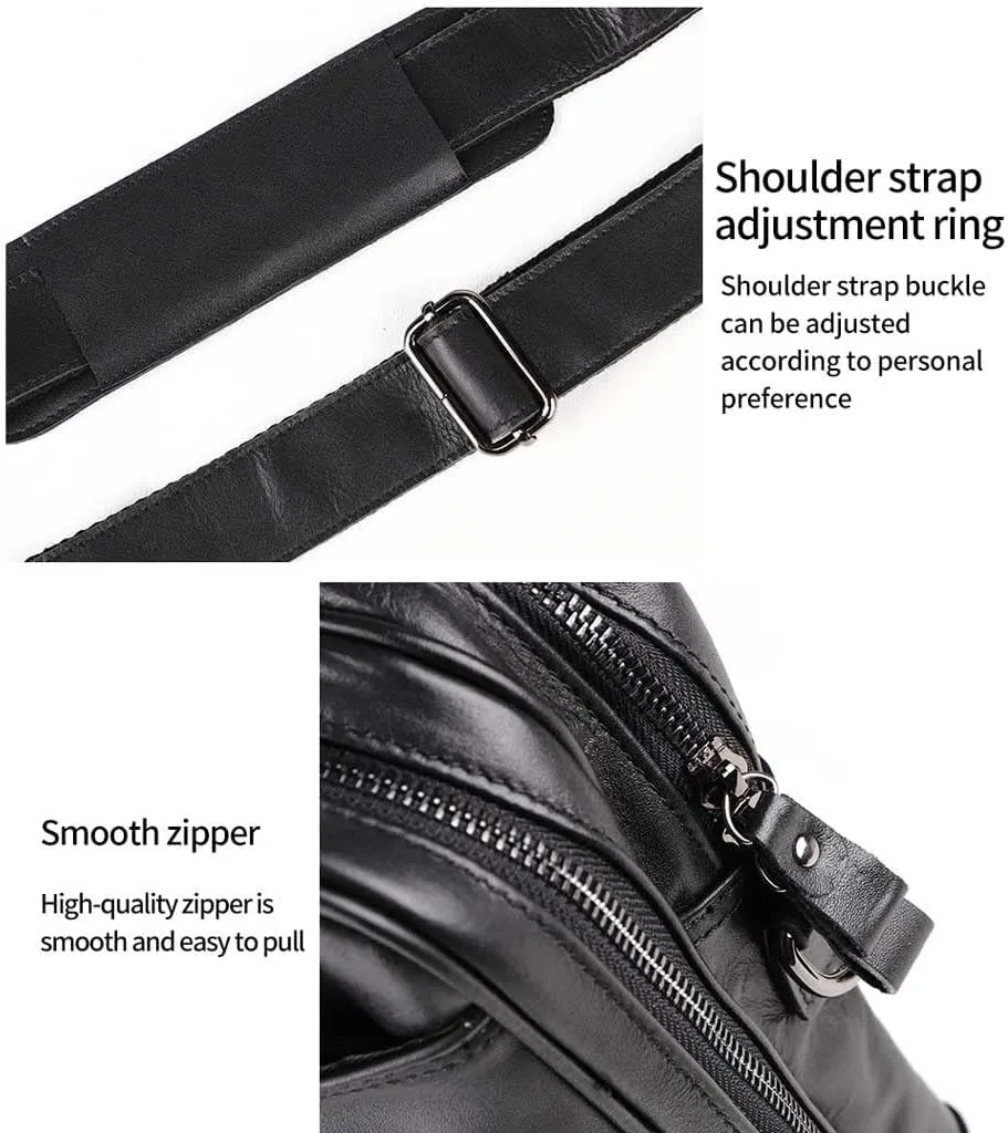 Men Genuine Leather Briefcase Convertible 15. 6 Inch Messenger Bags Handbag Multifunction Business Work Shoulder Bag