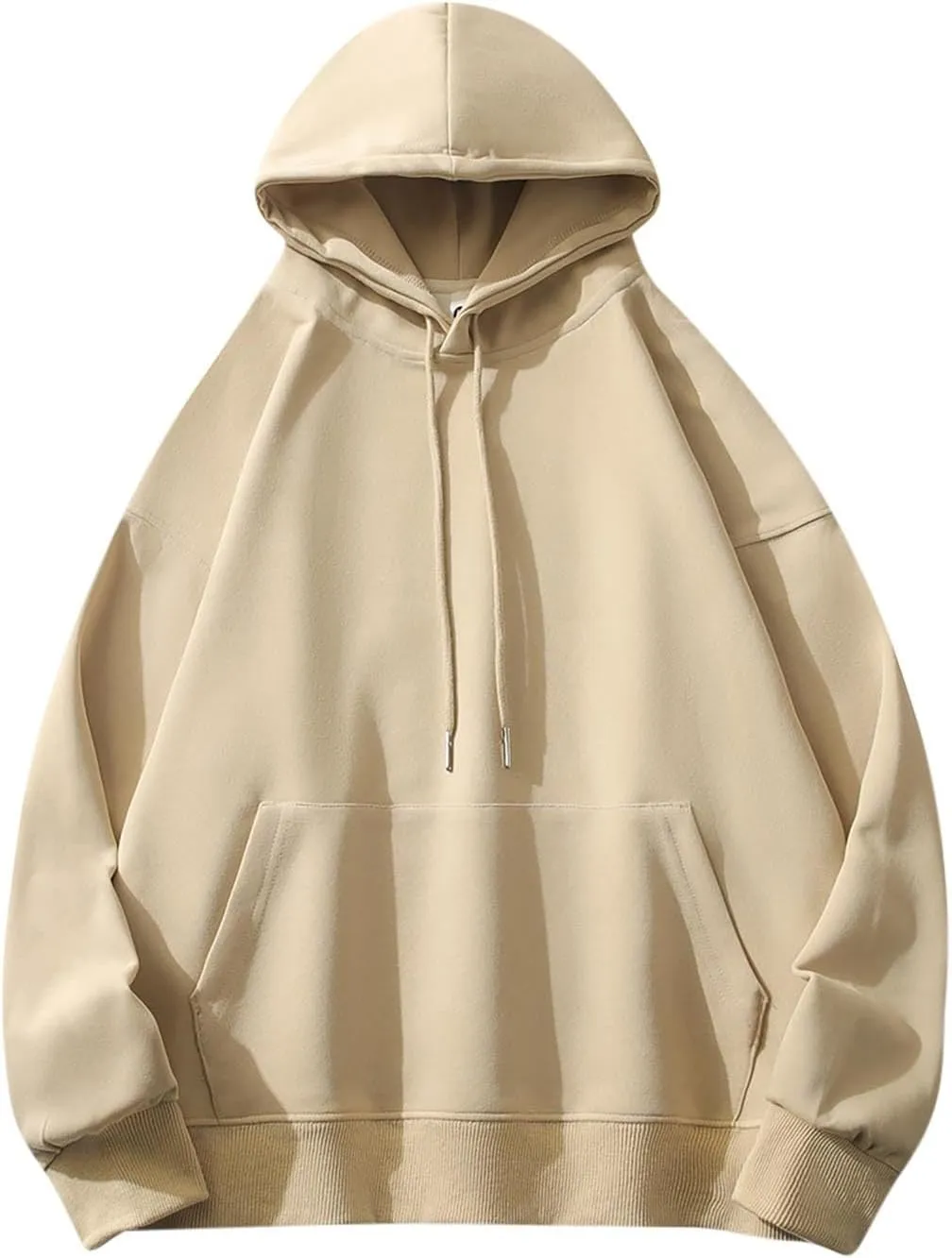 Men's Casual Pullover Hoodie Suede Solid Color Men's Long Sleeved Hooded Hoodie Tops,2024 Tall and Big Mens Sport