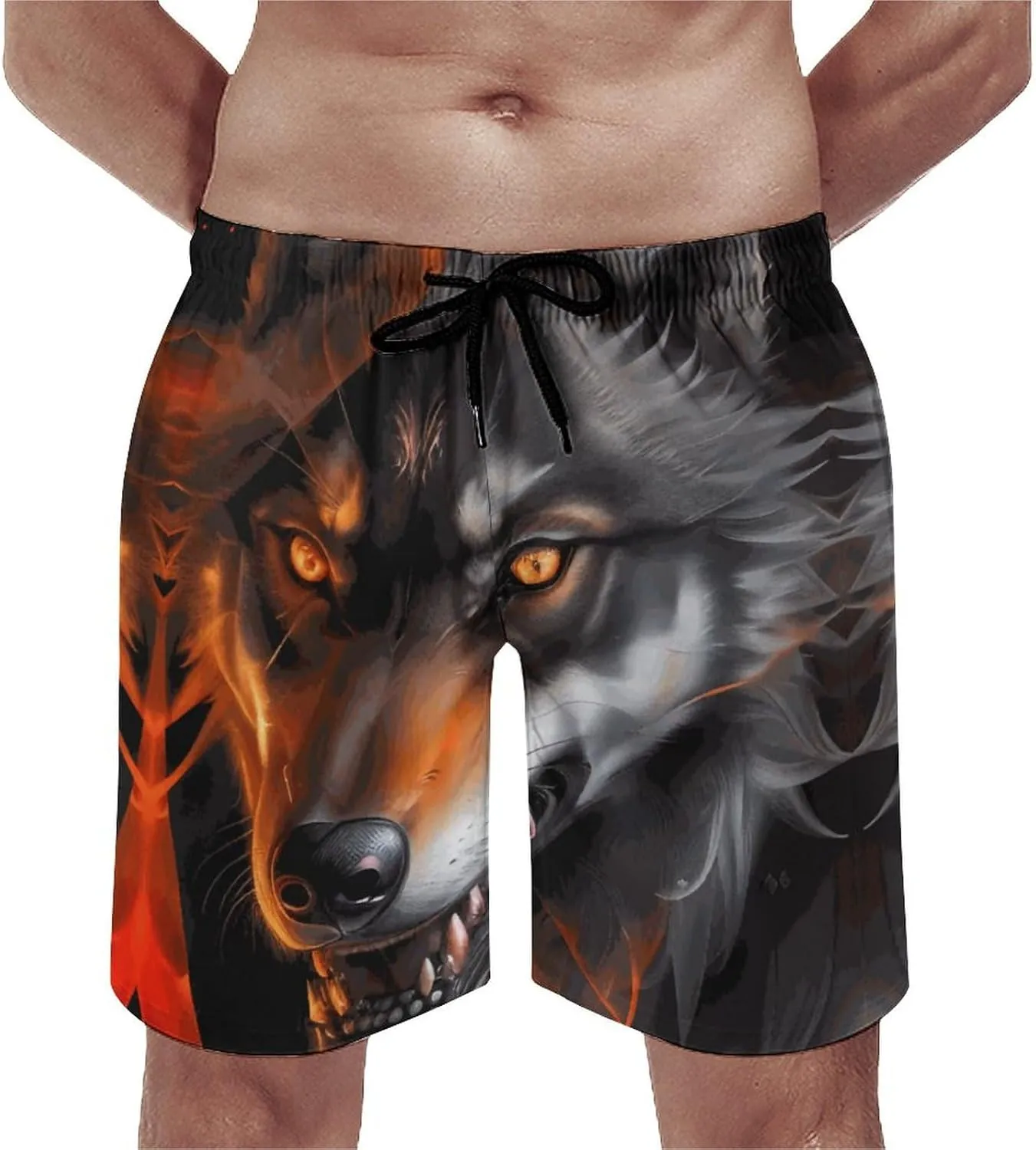 Men's Colorful Horses Swim Trunks Hawaiian Bathing Mesh Lining Suit Swimsuits Beach Shorts with Pockets Novelty
