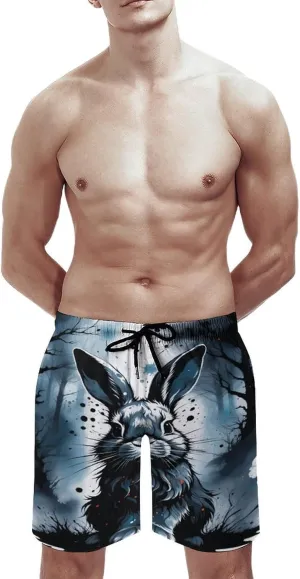 Men's Colorful Horses Swim Trunks Hawaiian Bathing Mesh Lining Suit Swimsuits Beach Shorts with Pockets Novelty