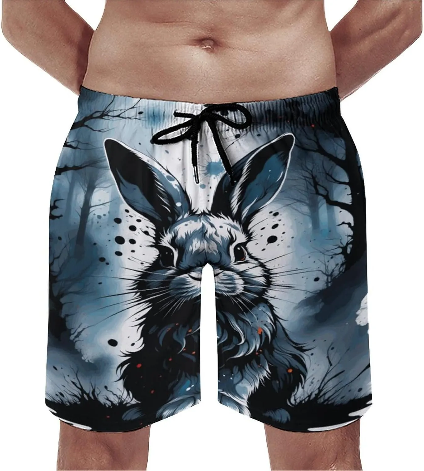 Men's Colorful Horses Swim Trunks Hawaiian Bathing Mesh Lining Suit Swimsuits Beach Shorts with Pockets Novelty
