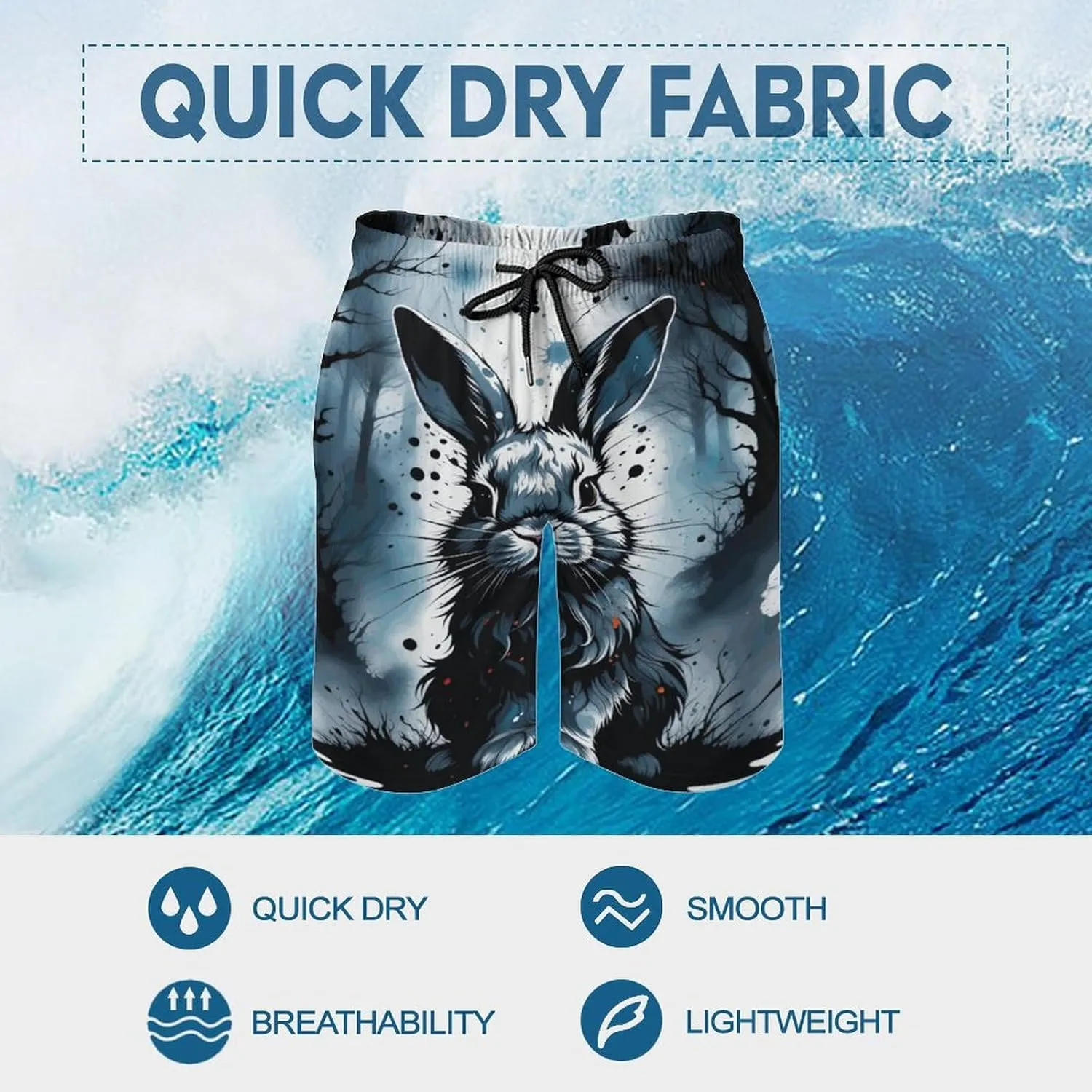 Men's Colorful Horses Swim Trunks Hawaiian Bathing Mesh Lining Suit Swimsuits Beach Shorts with Pockets Novelty