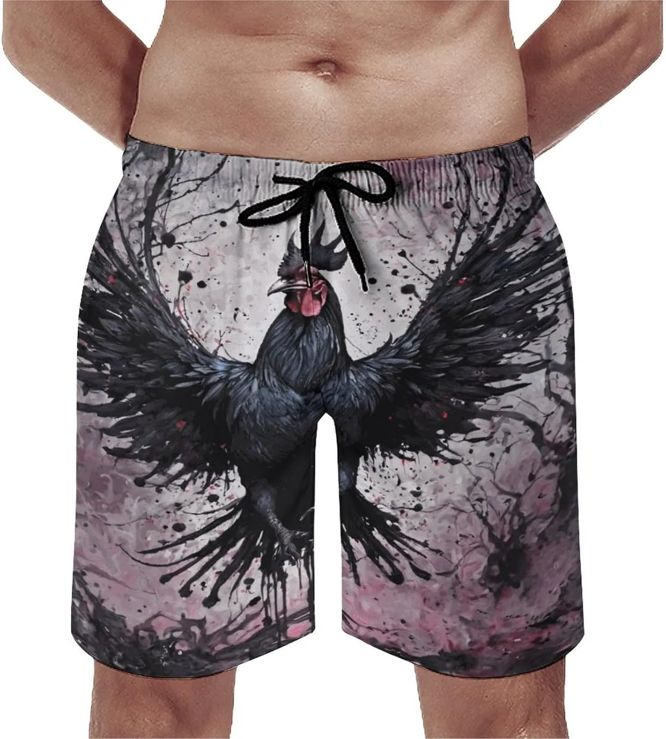 Men's Colorful Horses Swim Trunks Hawaiian Bathing Mesh Lining Suit Swimsuits Beach Shorts with Pockets Novelty
