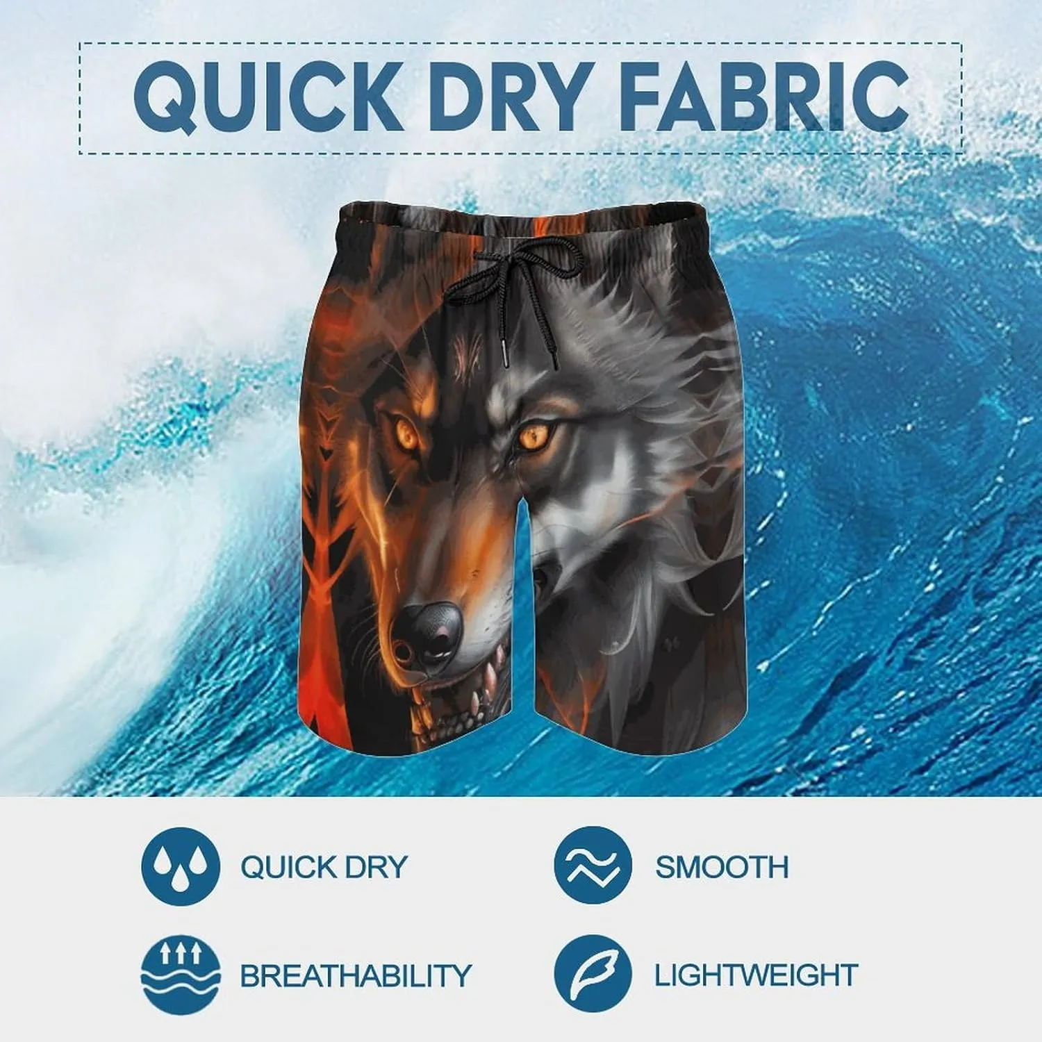 Men's Colorful Horses Swim Trunks Hawaiian Bathing Mesh Lining Suit Swimsuits Beach Shorts with Pockets Novelty
