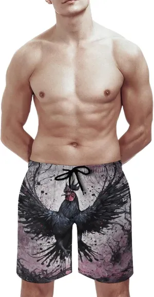Men's Colorful Horses Swim Trunks Hawaiian Bathing Mesh Lining Suit Swimsuits Beach Shorts with Pockets Novelty