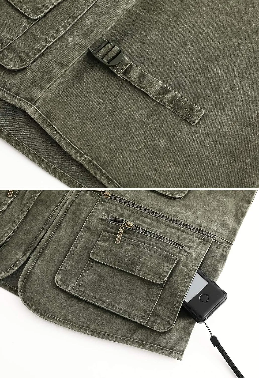 Mens Safari Travel Photo Vest Outdoor Fishing Multi Pocket Jacket Beige