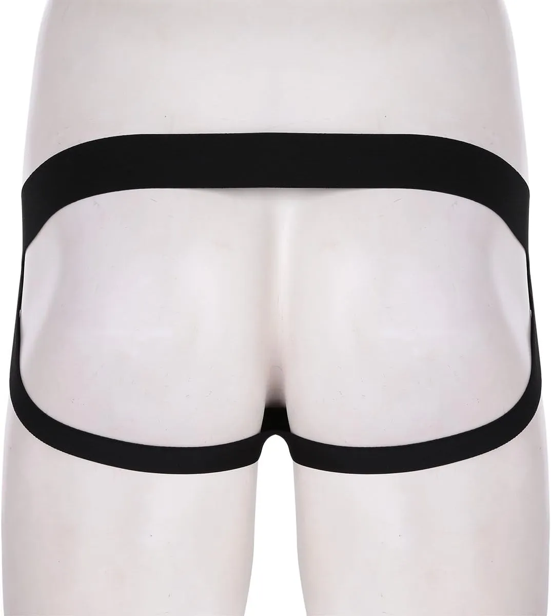 Mens Shiny Wetlook Leather Sissy O-ring Pouch Hole Jockstrap Bikini Briefs Hollow Out Hipster Thongs Underwear