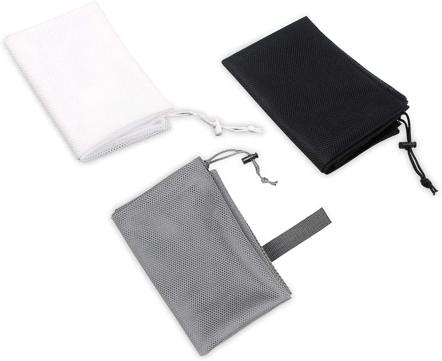Mesh Laundry Bag with Drawstring Closure  Heavy-Duty Yet Lightweight  Extra Large 24x36 Size  Travel Friendly  for Travel Camp Home College Dorm Dirty Cloth  3Pcs (Black, Grey, White)