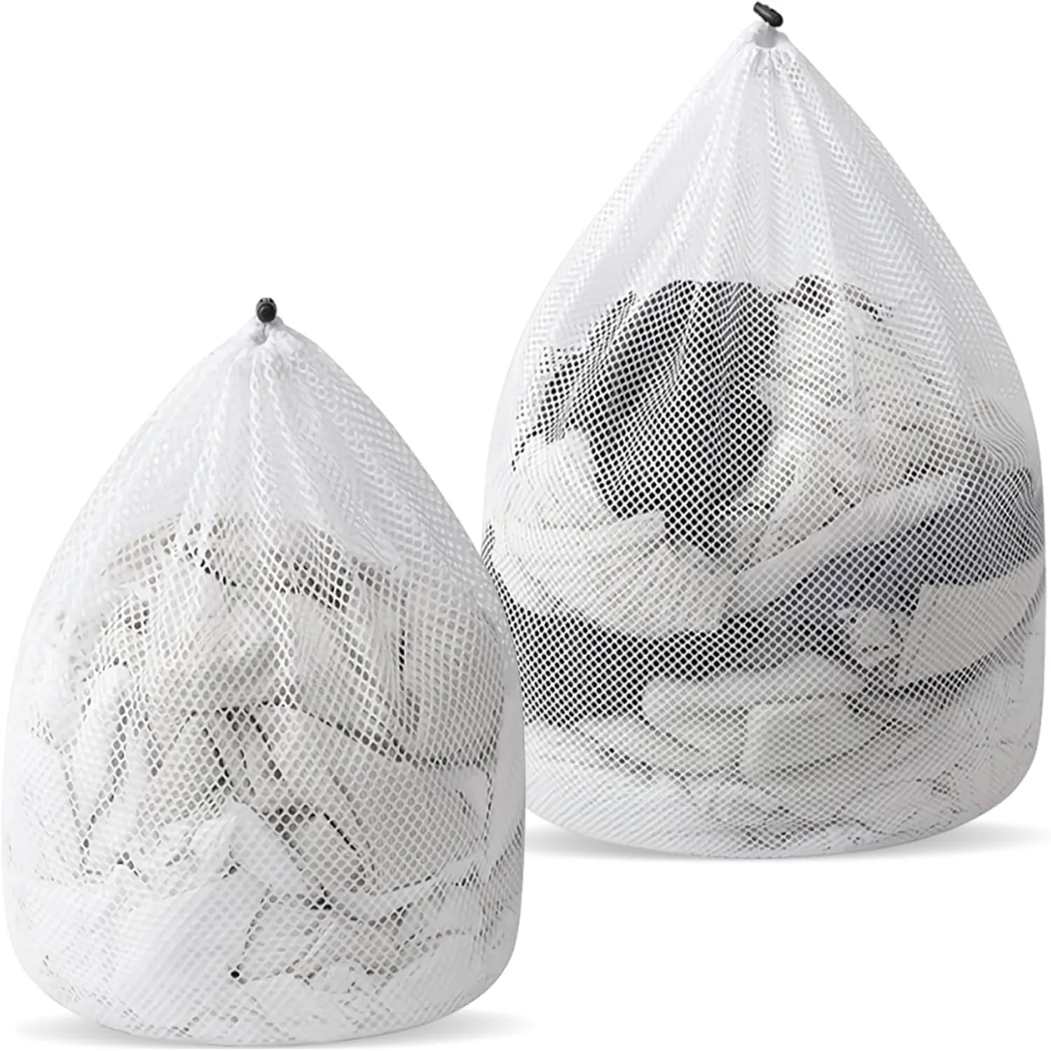 Mesh Laundry Bags with Drawstring,2pcs Mesh Laundry Bags for Socks, Bags White Drawstring Garment Machine Washable Drawstring Design Travel Mesh Laundry Wash