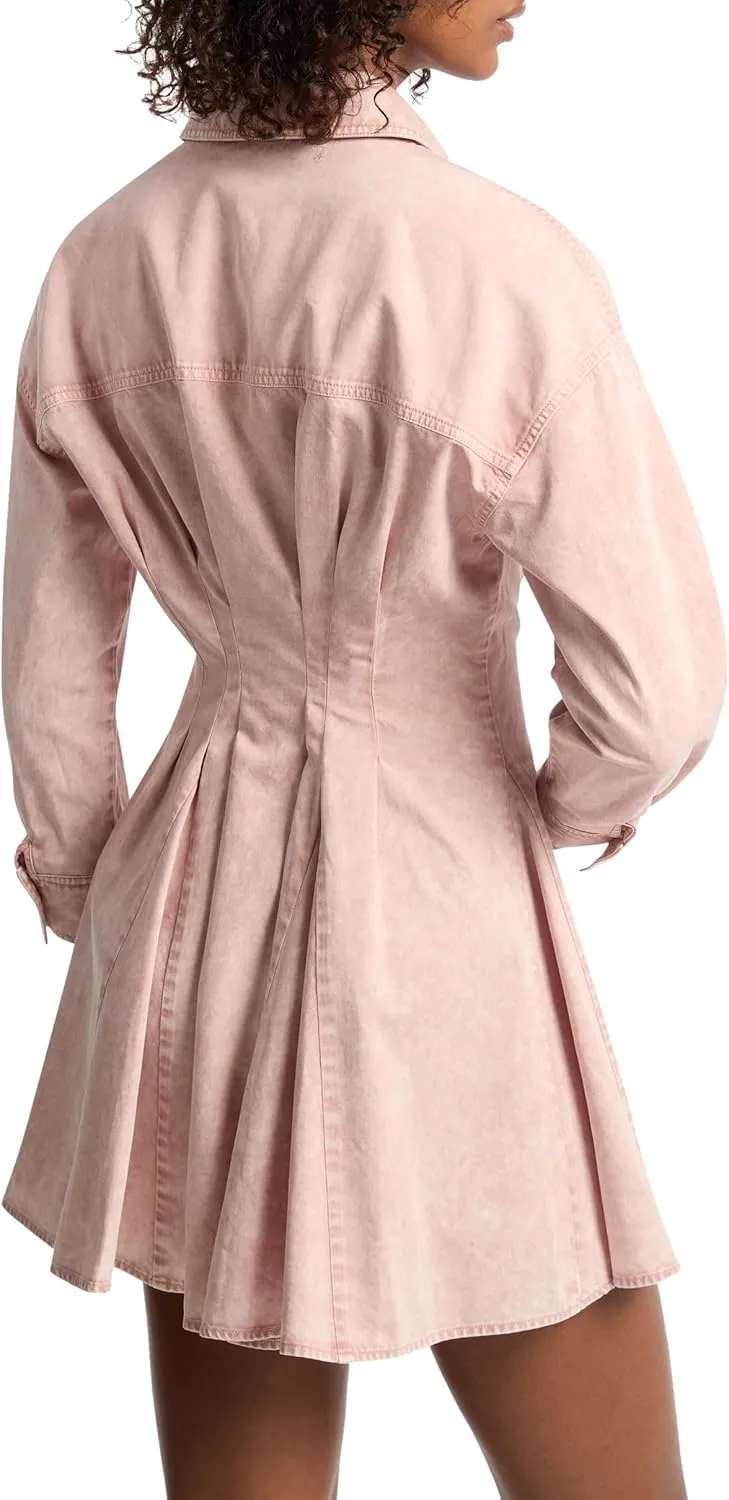 Michael Kors Women's Denim Pleated Shirt Dress