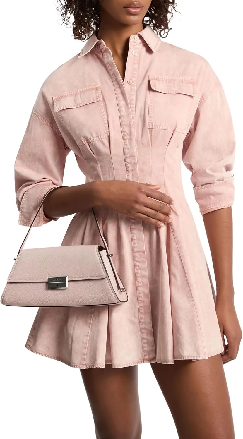 Michael Kors Women's Denim Pleated Shirt Dress