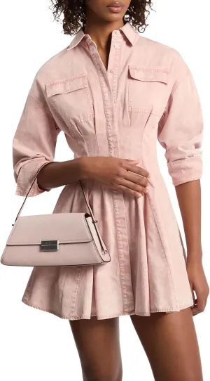 Michael Kors Women's Denim Pleated Shirt Dress