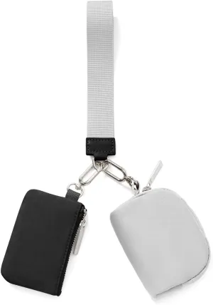 Mini Zip Around Wristlet Wallet, Double Pocket Wrist Wallet Portable Coin Purse