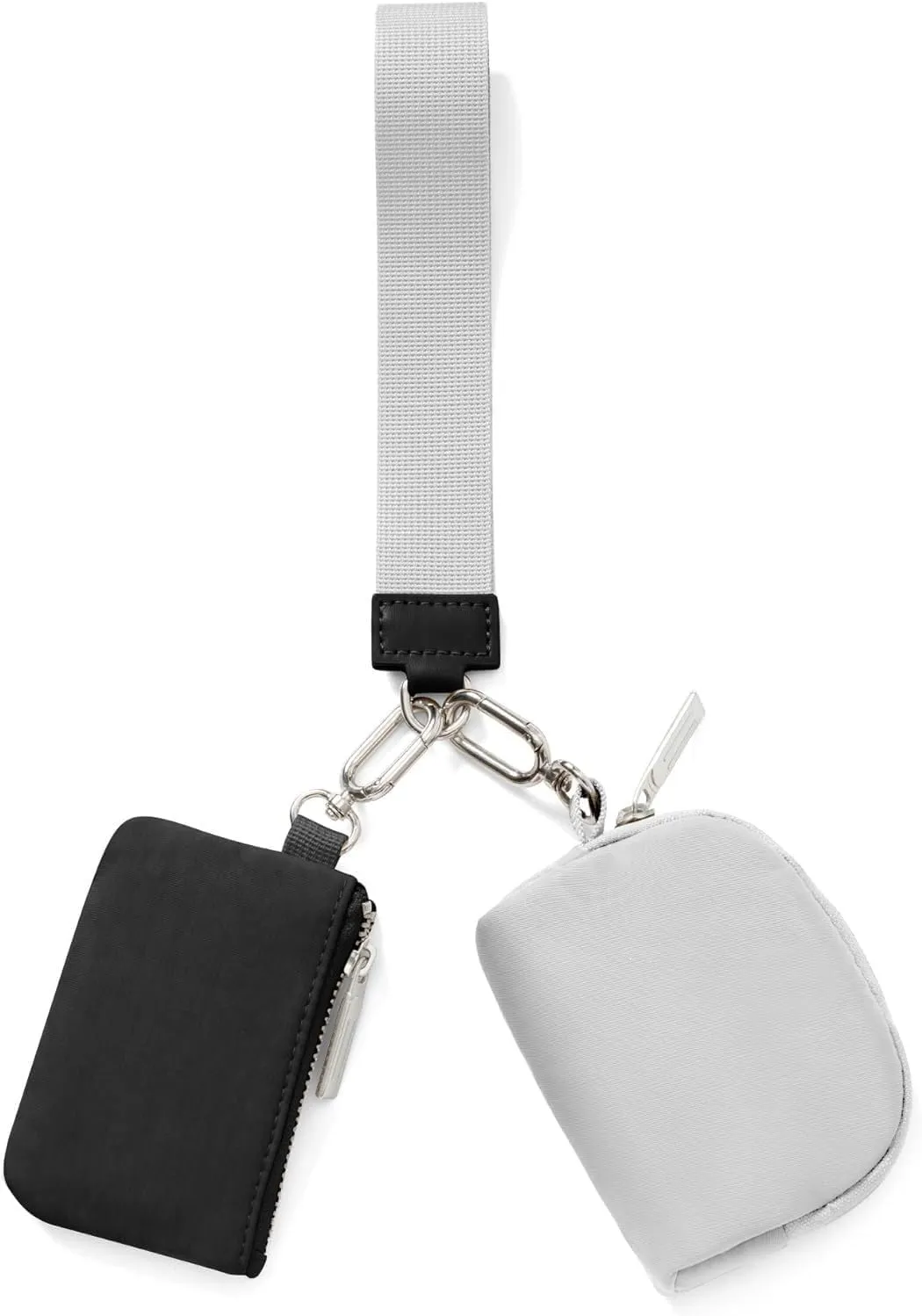Mini Zip Around Wristlet Wallet, Double Pocket Wrist Wallet Portable Coin Purse
