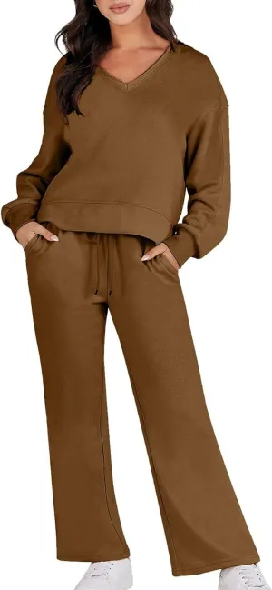 Miyaomn Casual Solid Cargo Trackpants for Women Athletic Loose Drawstring High Waisted Open Bottom Joggers with Flap Pockets