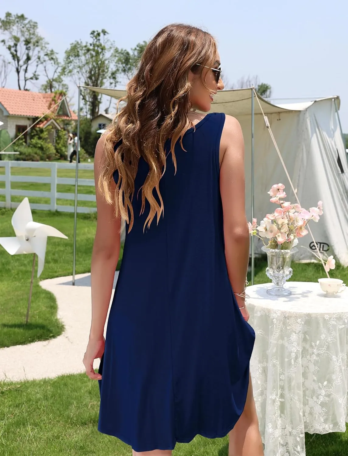 MOLERANI Women's Casual Swing Simple T-Shirt Loose Dress