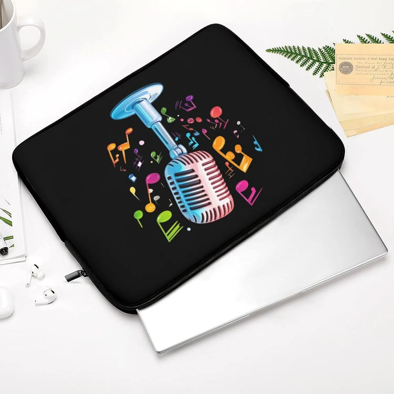 Music Microphone Laptop Case Sleeve Bag 12inch Durable Shockproof Protective Computer Carrying Cover Briefcase