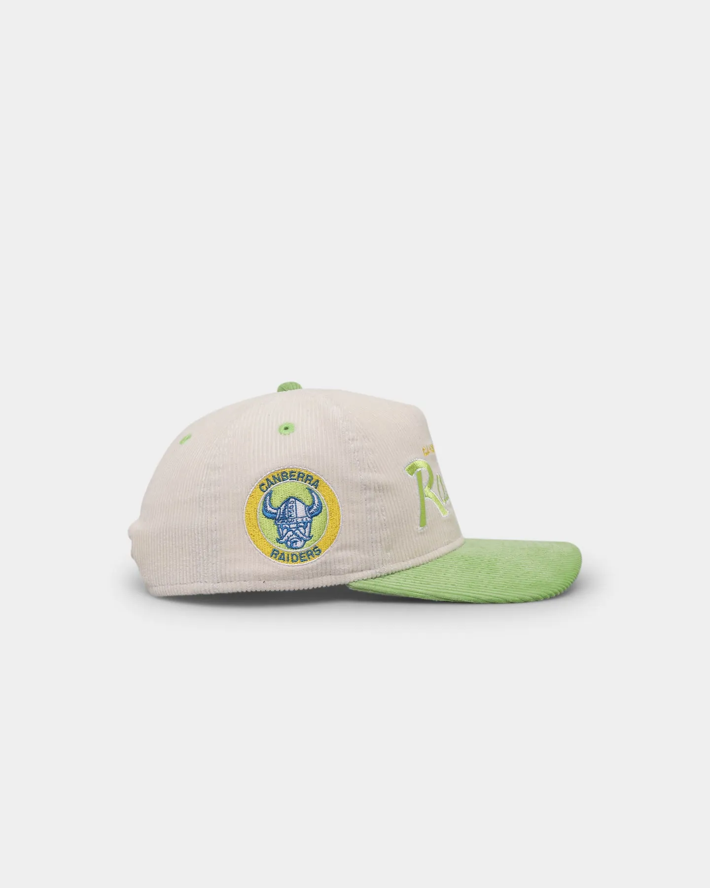 New Era Canberra Raiders 'NRL Retro Script Corduroy' Golfer Snapback Chrome White