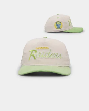 New Era Canberra Raiders 'NRL Retro Script Corduroy' Golfer Snapback Chrome White