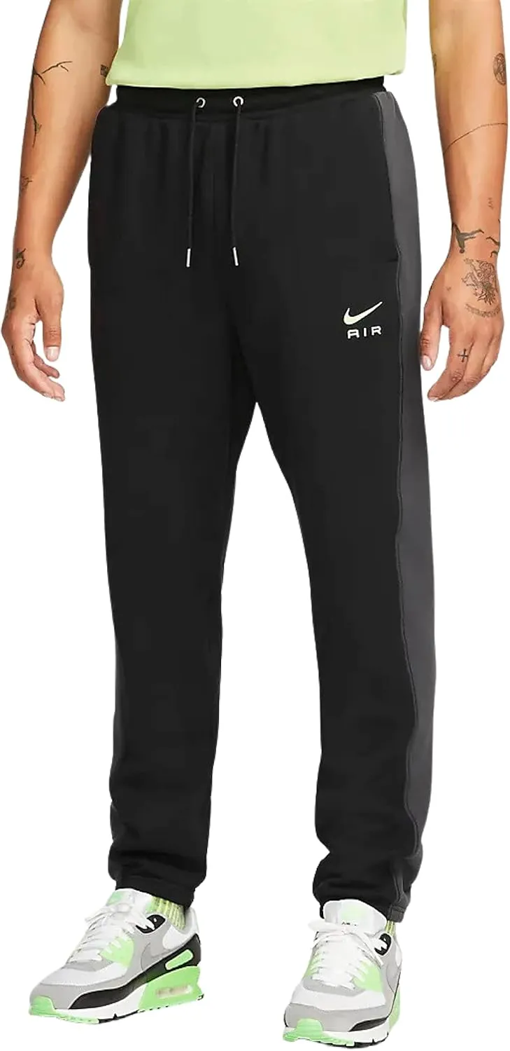 Nike Sportswear Air Men's French Terry Pants Joggers (as1, Alpha, x_l, Regular, Regular, Black/Dark Smoke Grey/Ghost Green, Regular)
