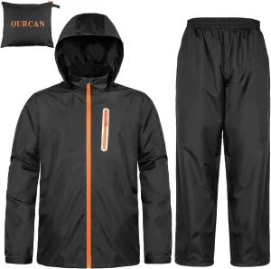 Ourcan Rain Suits for Man Women Waterproof Lightweight Rain Gear Rain Coats Breathable Jacket Pants for Golf, Fishing,Hiking