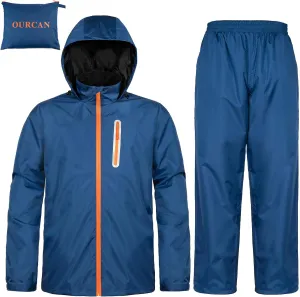 Ourcan Rain Suits for Man Women Waterproof Lightweight Rain Gear Rain Coats Breathable Jacket Pants for Golf, Fishing,Hiking