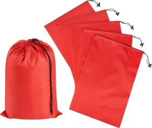 PALTERWEAR Drawstring Bag with Toggle - Nylon Cinch and Ditty Pouch (Red, 10 x 15 Inch)
