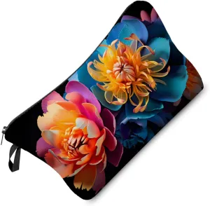 Peony Makeup Bag Chinoiserie Floral Small Toiletry Organizer Zipper Pouch Oriental Style Peony Cosmetic Bag Present for Women Friends