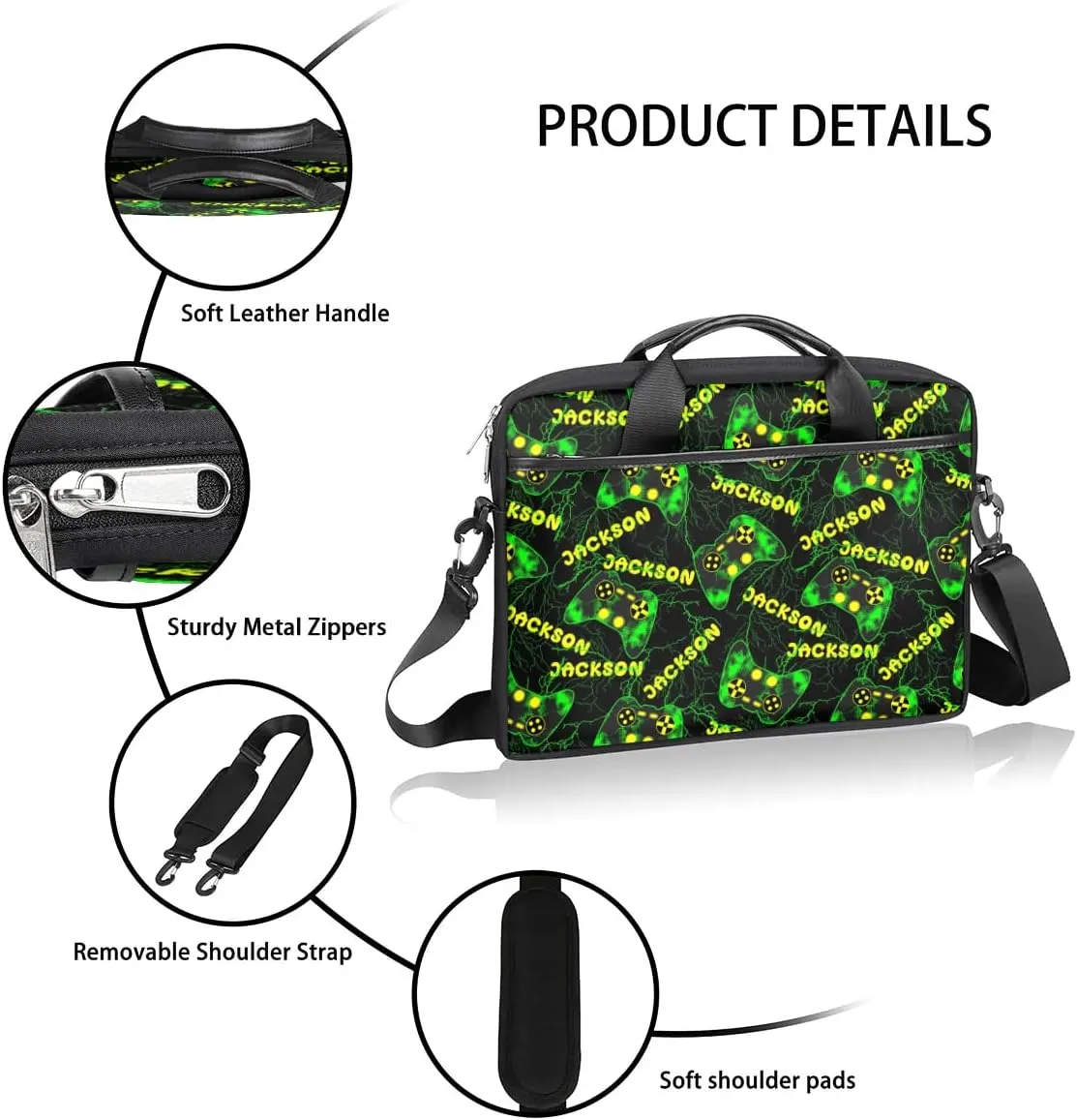 Personalized Game Laptop Bag Case Briefcases, Custom Computer Cases for Laptops, Tablet Shoulder Bag Carrying Case