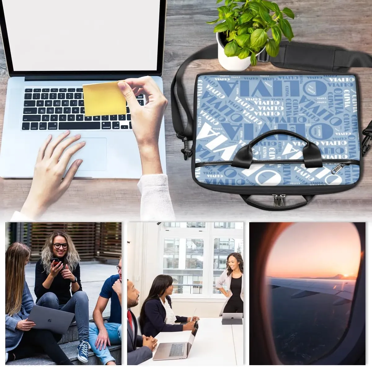 Personalized Laptop Bag Case Briefcases for Men Women, Computer Cases for Laptops, Tablet Shoulder Bag Carrying Case