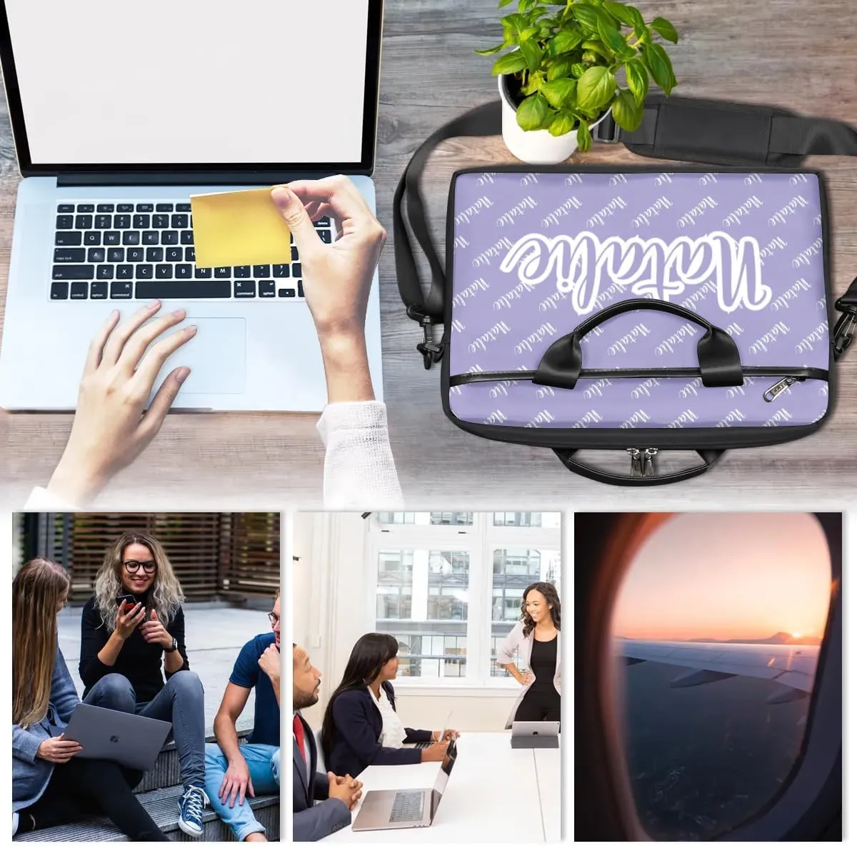Personalized Name Laptop Bag Case Briefcases for Man Woman, Custom Computer Cases for Laptops, Tablet Shoulder Bag