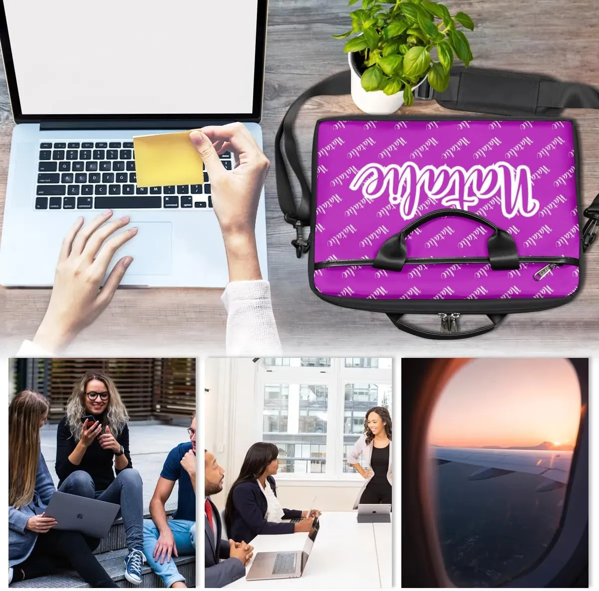 Personalized Name Laptop Bag Case Briefcases for Man Woman, Custom Computer Cases for Laptops, Tablet Shoulder Bag